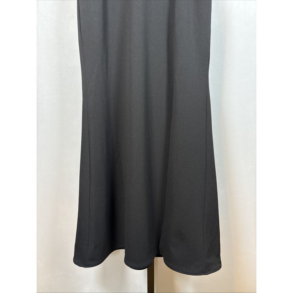 Aidan Mattox Beaded Maxi Dress Size 8 Black Backless Formal Evening Wear Wedding - Picture 5 of 16